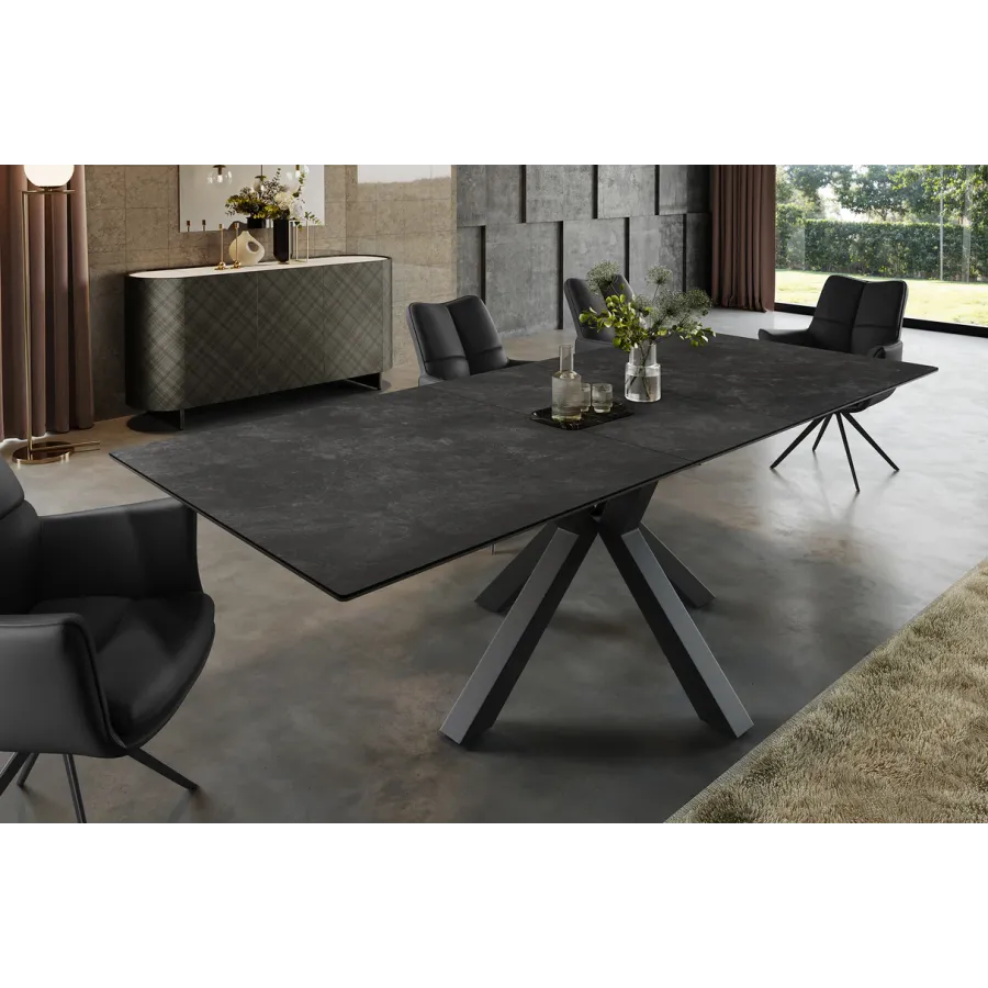 Invicta Stół do jadalni ETERNITY ceramiczny optyka szarego marmuru 160 - 200cm / 46624