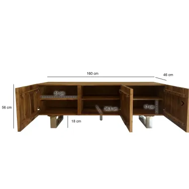 Wohnling Szafka RTV drewno akacja 160 x 56 x 46cm / WL7.028