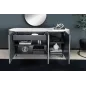 Invicta Komoda REFLECTION efekt 3D antracyt z blatem w optyce marmuru 150cm / 46501