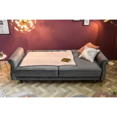 Sofa rozkładana MAISON BELLE AFFAIRE szary aksamit 220cm / 40083