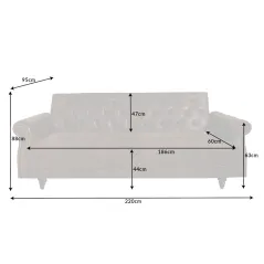 Invicta Sofa rozkładana MAISON BELLE AFFAIRE antyczny brąz mikrofibra 220cm / 40082