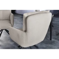 Invicta Krzesło obrotowe z podłokietnikiem Big George boucle beige 60cm / 42674