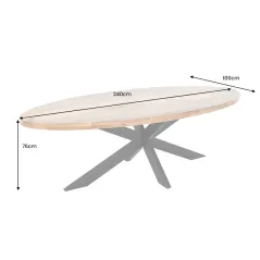 Invicta GALAXIE Oval Stół do jadalni mango 240cm / 45771