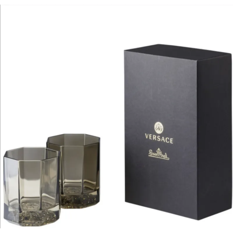 Zestaw 2 szklanek do whisky Versace Crystal Lumiere Haze