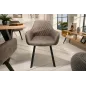 Invicta Krzesło PALERMO z podłokietnikiem mikrofibra taupe 59cm / 39343