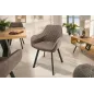 Invicta Krzesło PALERMO z podłokietnikiem mikrofibra taupe 59cm / 39343