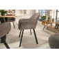 Invicta Krzesło PALERMO z podłokietnikiem mikrofibra taupe 59cm / 39343