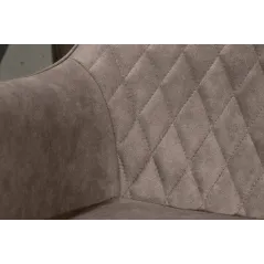 Invicta Krzesło PALERMO z podłokietnikiem mikrofibra taupe 59cm / 39342