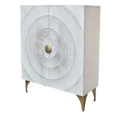 Invicta Komoda GOLDEN SUNSET WHITE wysoka Bailey 120cm / 48108