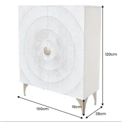Invicta Komoda GOLDEN SUNSET WHITE wysoka Bailey 120cm / 48108