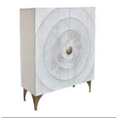 Invicta Komoda GOLDEN SUNSET WHITE wysoka Bailey 120cm / 48108