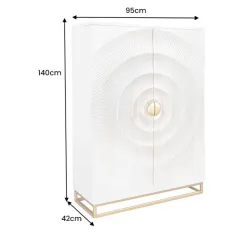 Invicta Komoda GOLDEN SUNSET WHITE wysoka 95cm / 48409
