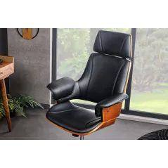 Invicta Fotel biurowy MANHATTAN obrotowy imitacJa skóry orzech 64cm / 44195