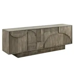 Invicta Komoda ART DECO 3D drewno mango dymione szare 170cm / 45480