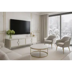 Livin Hill Szafka RTV STILIG szampańskie srebro MDF 200cm / ST201