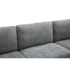 Invicta Sofa narożna MANHATTAN tkanina teksturowana szara 295 x 88 x 85cm / 44278