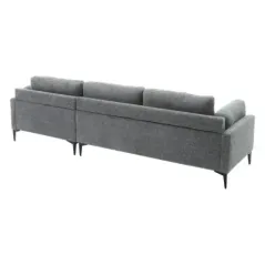 Invicta Sofa narożna MANHATTAN tkanina teksturowana szara 295 x 88 x 85cm / 44278