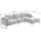 Invicta Sofa narożna MANHATTAN tkanina teksturowana szara 295 x 88 x 85cm / 44278