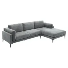 Invicta Sofa narożna MANHATTAN tkanina teksturowana szara 295 x 88 x 85cm / 44278