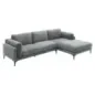 Invicta Sofa narożna MANHATTAN tkanina teksturowana szara 295 x 88 x 85cm / 44278