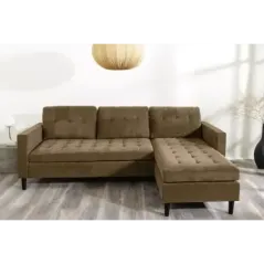 Invicta Sofa narożna STOCKHOLM brązowy sztruks 220cm / 44153