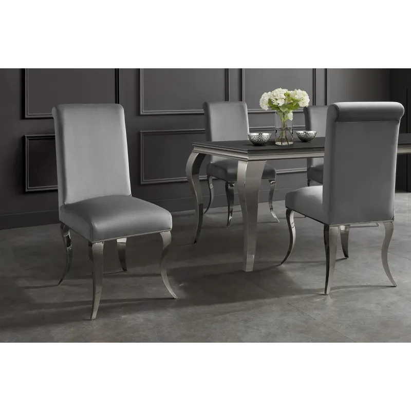 Invicta MODERN BAROCK Krzesło tapicerowane szare / 47489