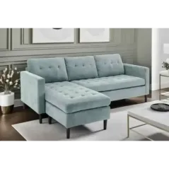 Invicta Sofa narożna STOCKHOLM aqua sztruks 220cm / 44151