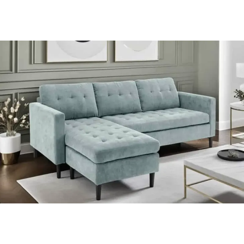 Invicta Sofa narożna STOCKHOLM aqua sztruks 220cm / 44151 Invicta Sofa narożna STOCKHOLM aqua sztruks 220cm / 44151