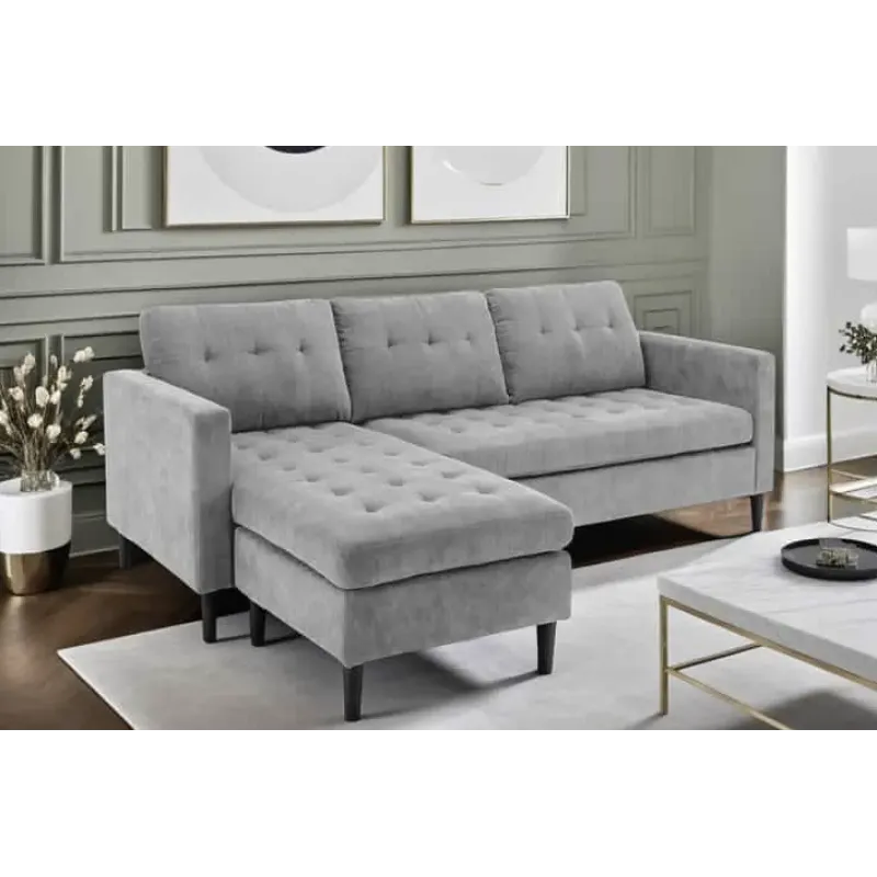 Invicta Sofa narożna STOCKHOLM szary sztruks 220cm / 44150 Invicta Sofa narożna STOCKHOLM szary sztruks 220cm / 44150