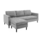 Invicta Sofa narożna STOCKHOLM szary sztruks 220cm / 44150 Invicta Sofa narożna STOCKHOLM szary sztruks 220cm / 44150