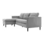 Invicta Sofa narożna STOCKHOLM szary sztruks 220cm / 44150 Invicta Sofa narożna STOCKHOLM szary sztruks 220cm / 44150