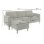 Invicta Sofa narożna STOCKHOLM szary sztruks 220cm / 44150 Invicta Sofa narożna STOCKHOLM szary sztruks 220cm / 44150