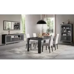 SILVER Włoska Witryna 2 drzwiowa z LED 112 x 180 x 45cm