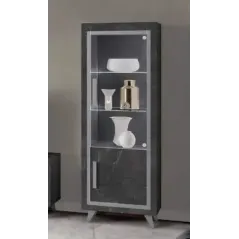 SILVER Włoska Witryna 1 drzwiowa z LED 64 x 180 x 45cm