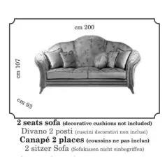 MELODIA Włoska sofa 2 osobowa 200 x 107 x 93cm / ArredoClassic