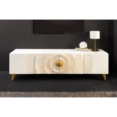 Invicta Szafka RTV GOLDEN SUNSET stojąca white mango 180cm / 48411