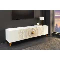 Invicta Szafka RTV GOLDEN SUNSET stojąca white mango 180cm / 48411