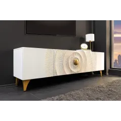 Invicta Szafka RTV GOLDEN SUNSET stojąca white mango 180cm / 48411