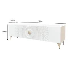 Invicta Szafka RTV GOLDEN SUNSET stojąca white mango 180cm / 48411