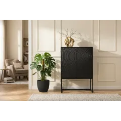 Invicta komoda wysoka ORBIT 3D czarne mango 85 x 120 x 45cm / 47606