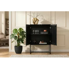 Invicta komoda wysoka ORBIT 3D czarne mango 85 x 120 x 45cm / 47606