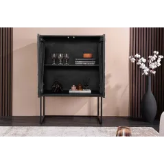 Invicta komoda wysoka ORBIT 3D czarne mango 85 x 120 x 45cm / 47606