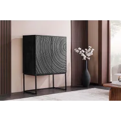 Invicta komoda wysoka ORBIT 3D czarne mango 85 x 120 x 45cm / 47606