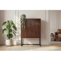 Invicta komoda wysoka ORBIT 3D brązowe mango 85 x 120 x 45cm / 47626