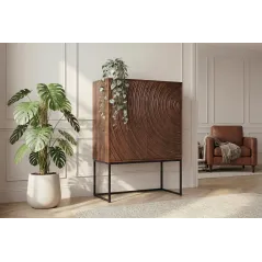 Invicta komoda wysoka ORBIT 3D brązowe mango 85 x 120 x 45cm / 47626