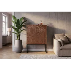 Invicta komoda wysoka ORBIT 3D brązowe mango 85 x 120 x 45cm / 47626