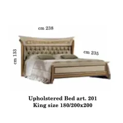 MELODIA Włoskie Łóżko tapicerowane King Size 238 x 133 x 235cm / ArredoClassic