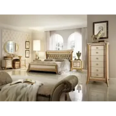 MELODIA Włoskie Łóżko tapicerowane Queen Size 200 x 133 x 221/235 / ArredoClassic