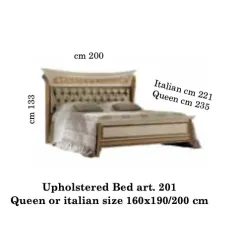MELODIA Włoskie Łóżko tapicerowane Queen Size 200 x 133 x 221/235 / ArredoClassic