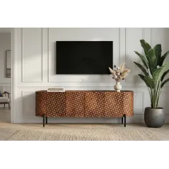 Invicta Szafka RTV ADLON 3D brązowe mango 160cm / 47584